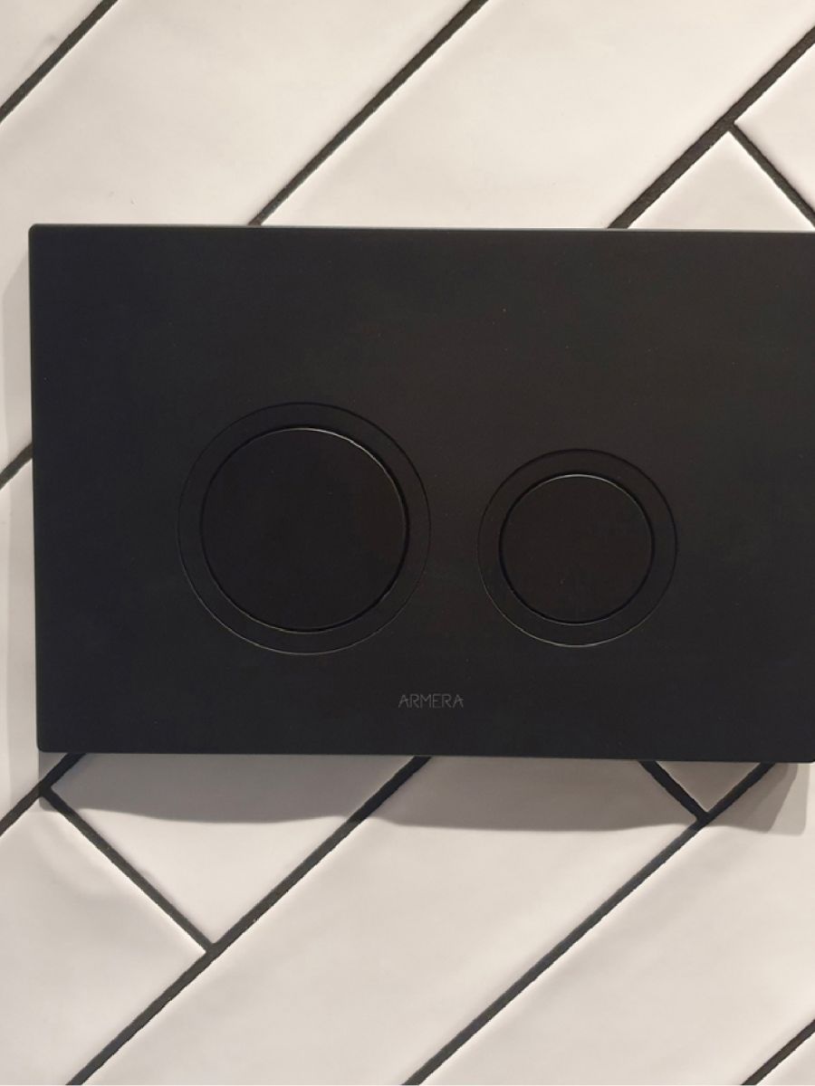 Halo flush plate in brushed black.