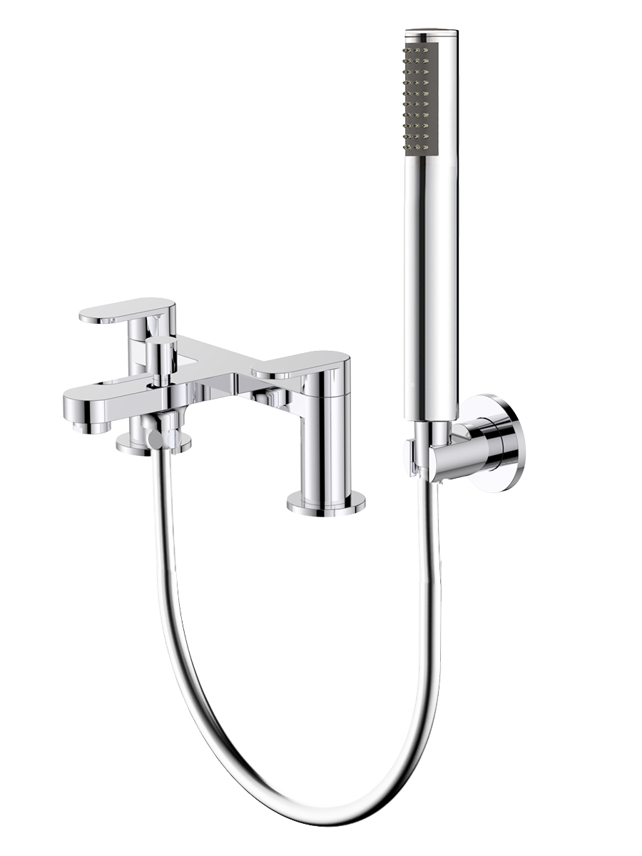 Aeres Deck mounted bath shower mixer with shower kit