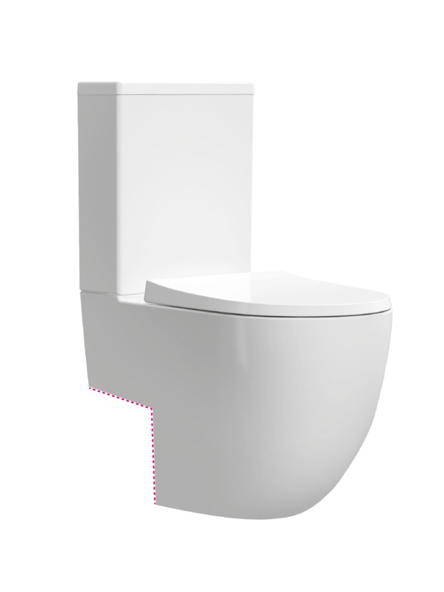 MAYA vortex close coupled WC with cut out, cistern fittings & seat