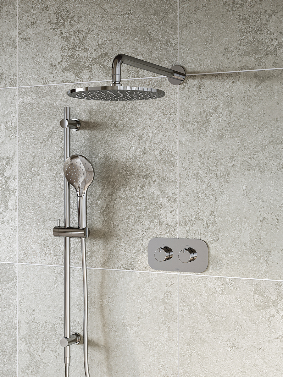 Pivot horizontal sliderail set in chrome