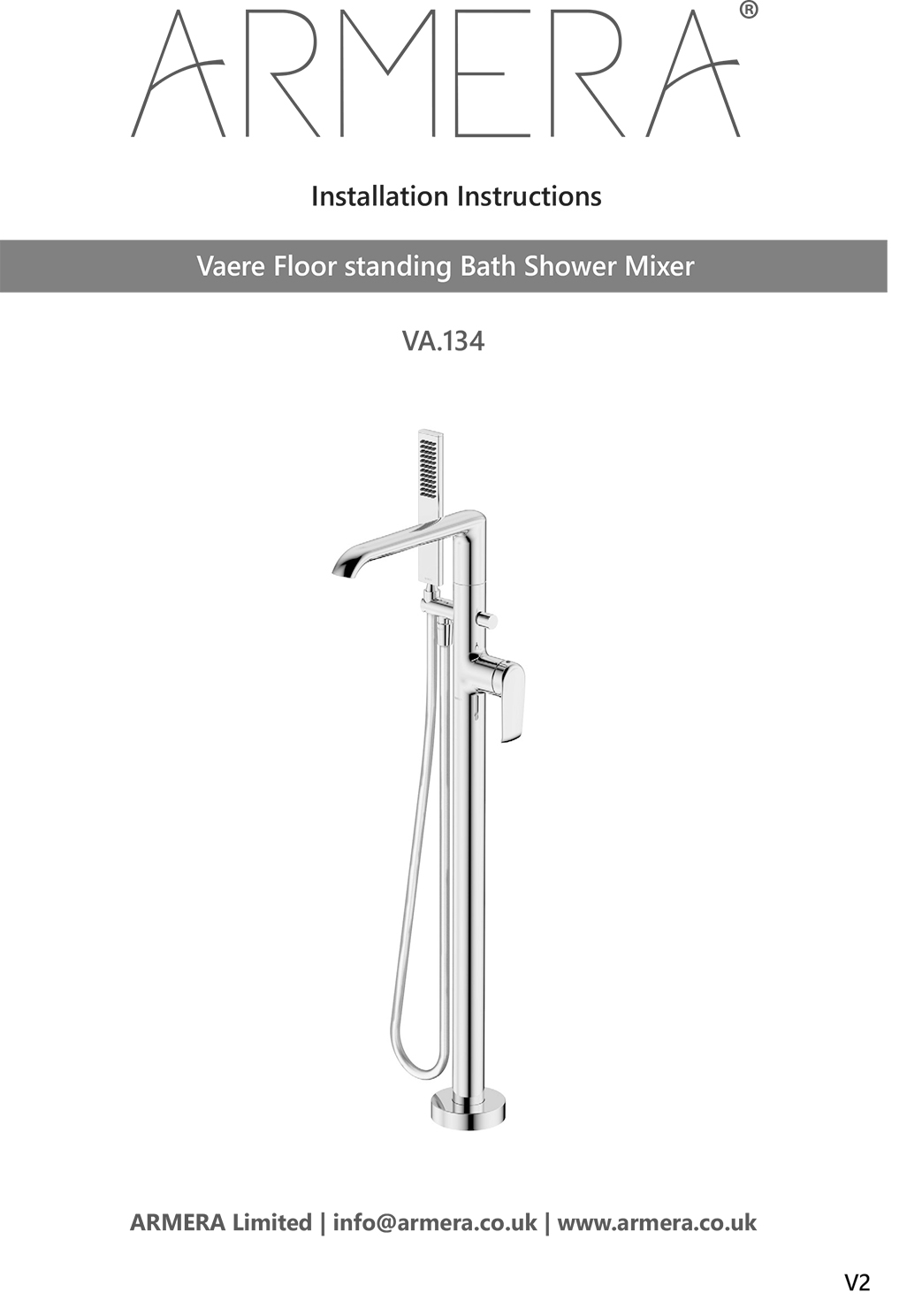 Vaere floor standing bath shower mixer