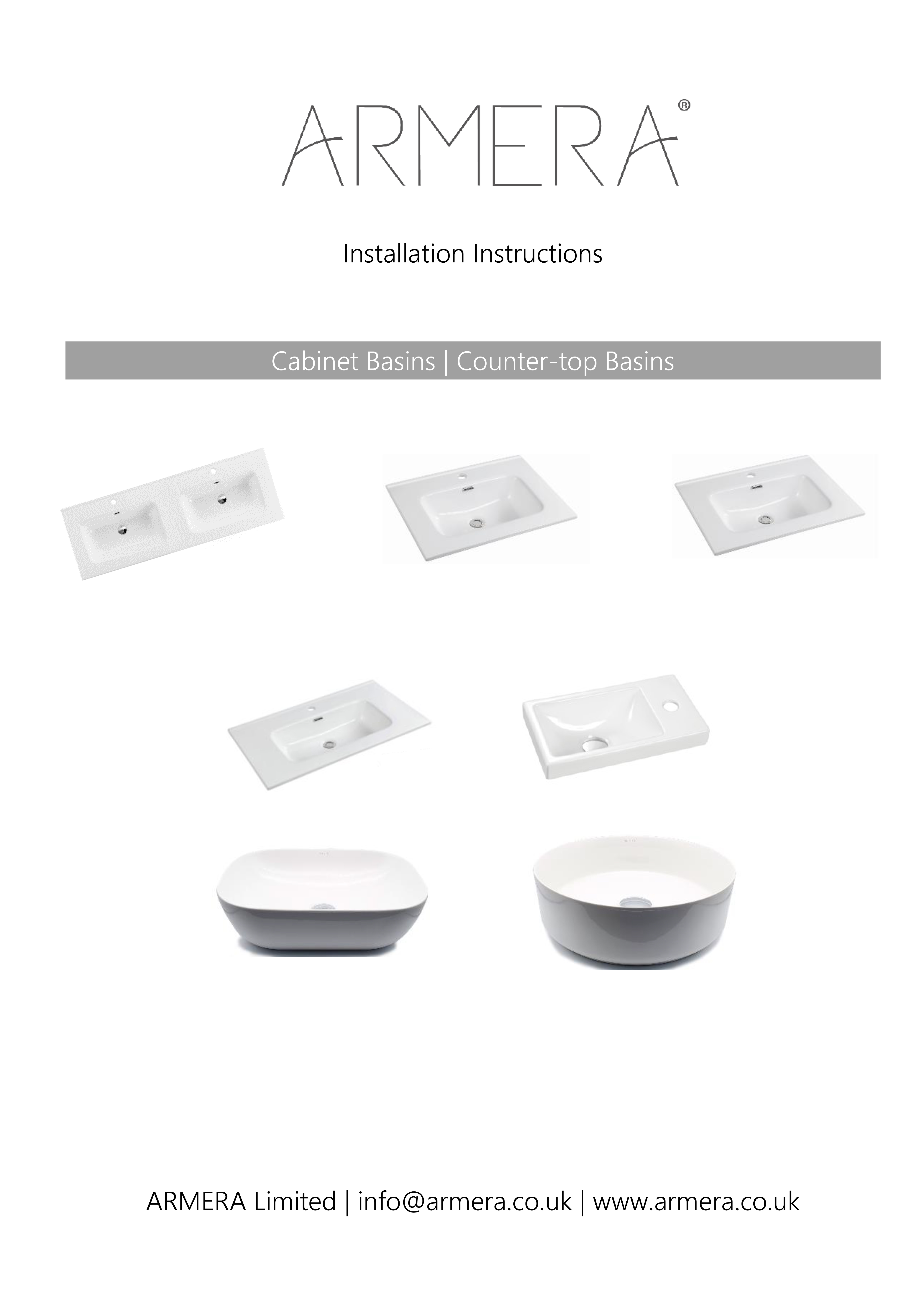 Cabinet basins & Counter top basins