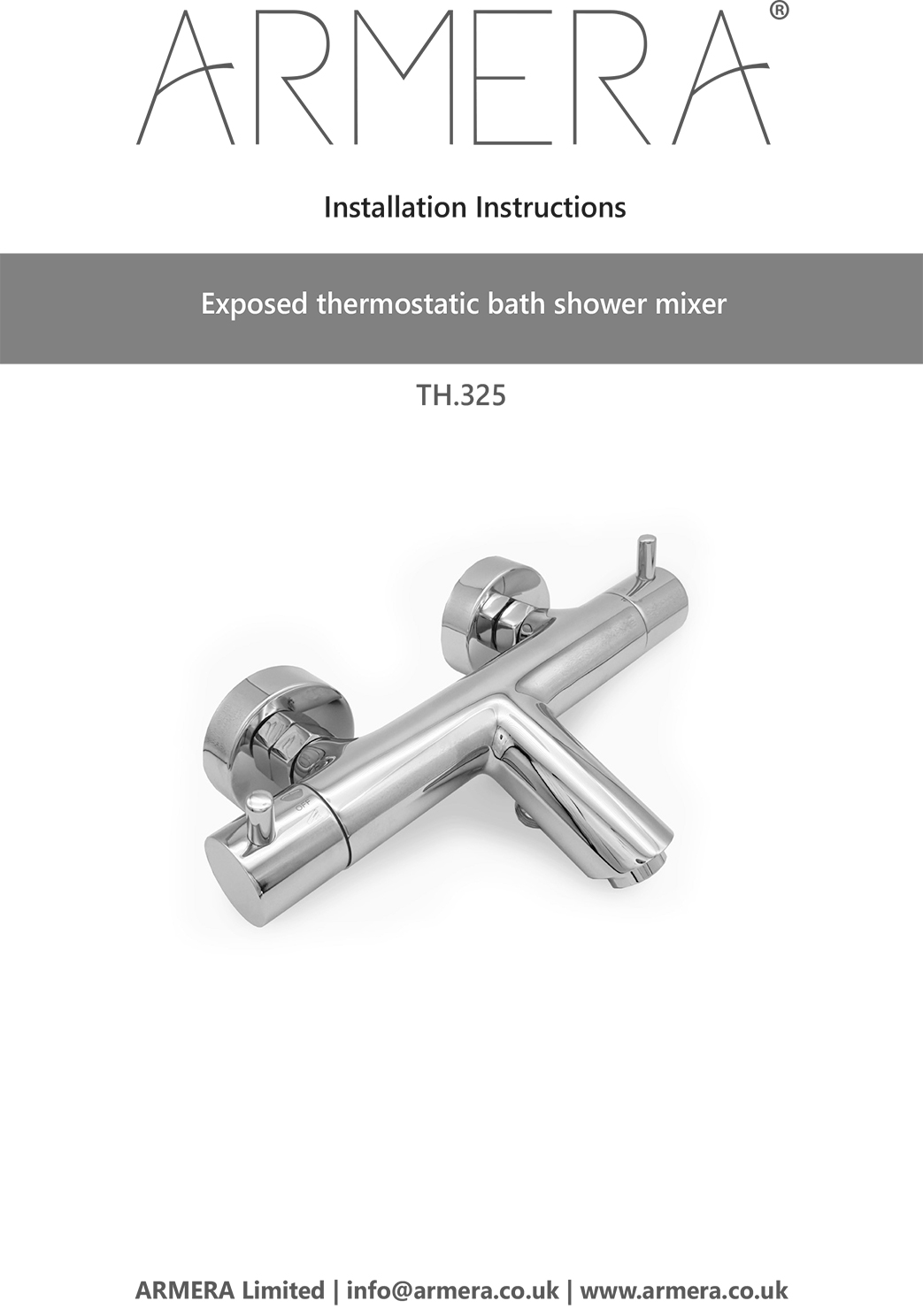 Exposed thermostatic bath shower mixer