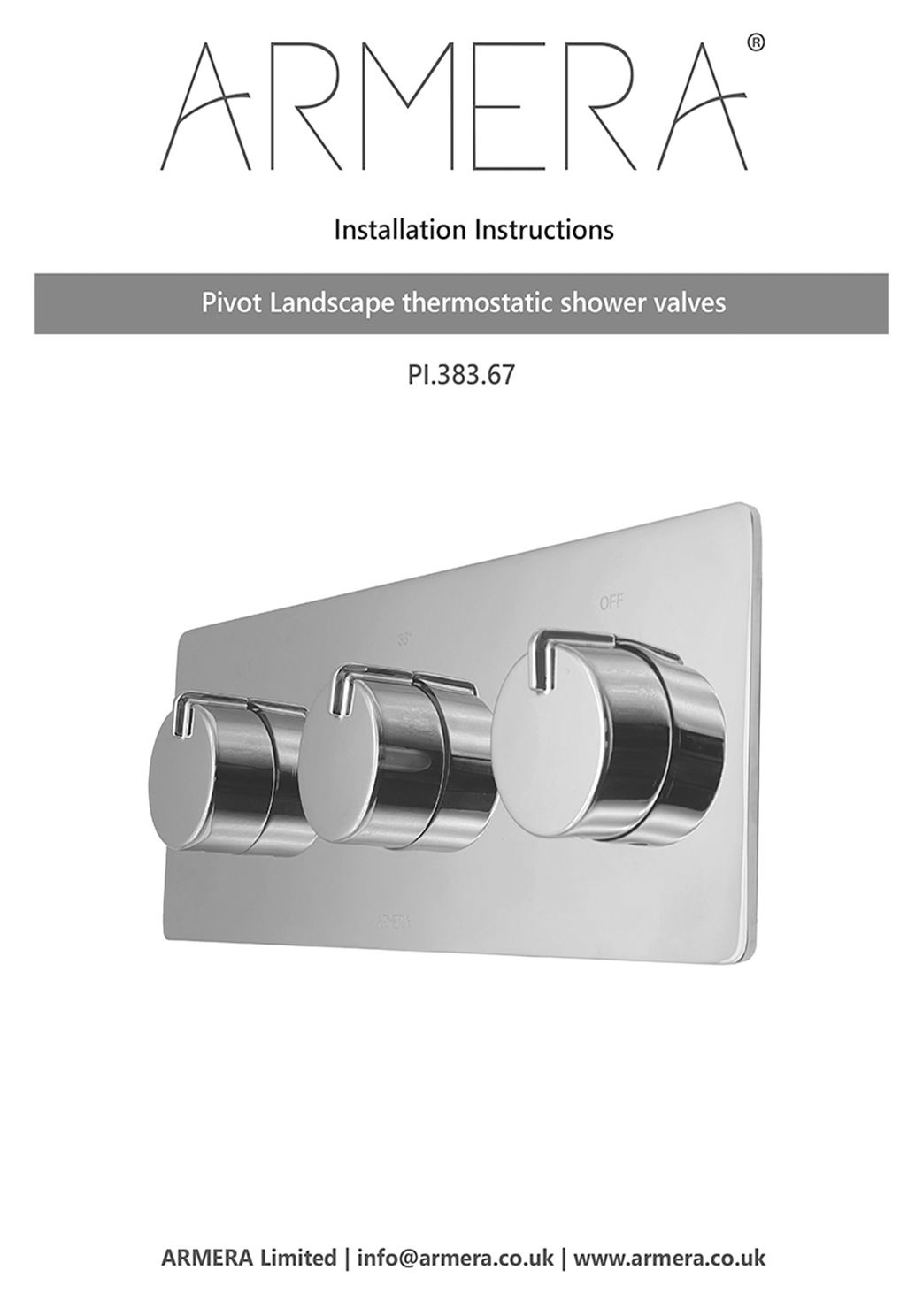 Pivot landscape thermostatic shower valves