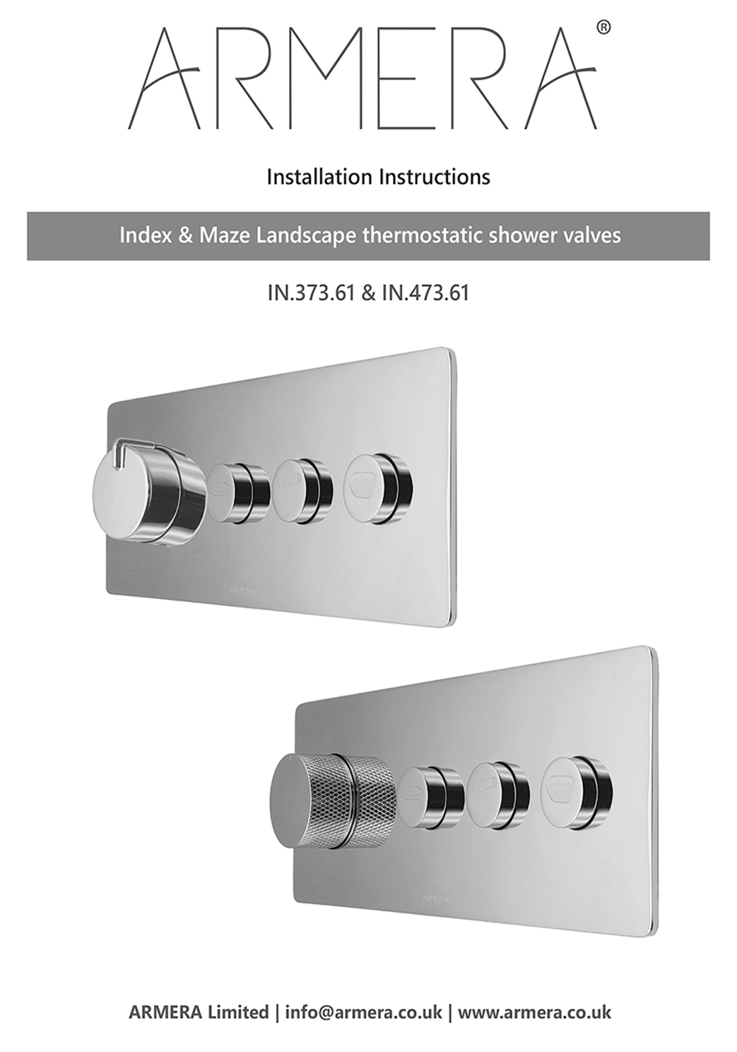 Index & Maze landscape thermostatic shower valves